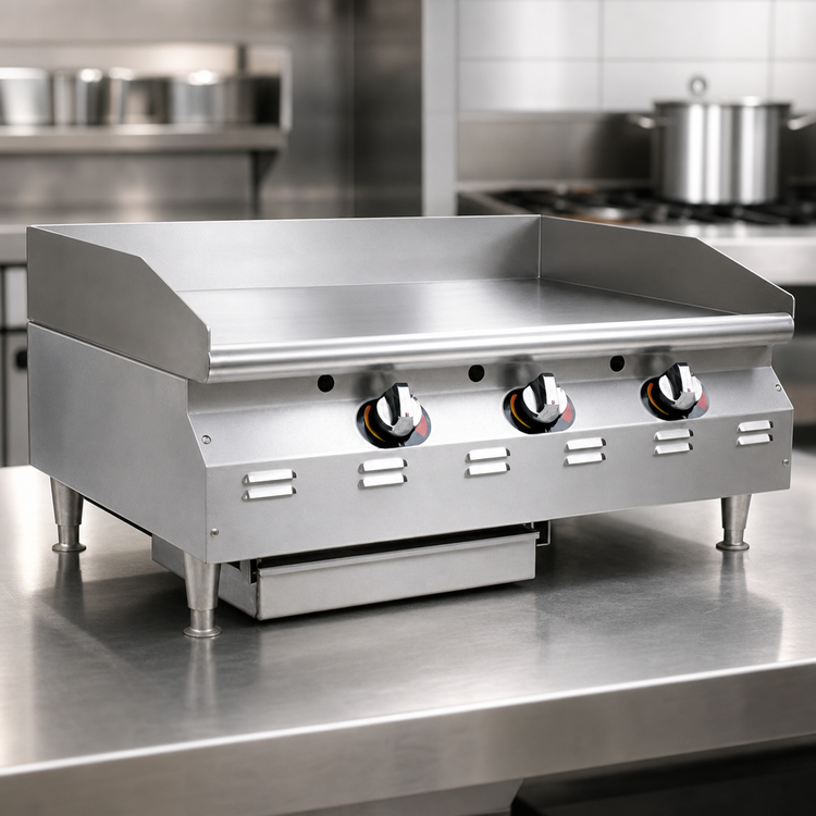 Product image #3 for RedHots Chef's Line Extra-Deep 24-Inch Countertop LP Gas Griddle with Thermostatic Controls