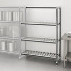 Thumbnail image #3 for Cambro Camshelving® Elements EXA244264V4480 24" x 42" x 64" Gray 4-Tier Vented Polymer Add-On Shelving Unit