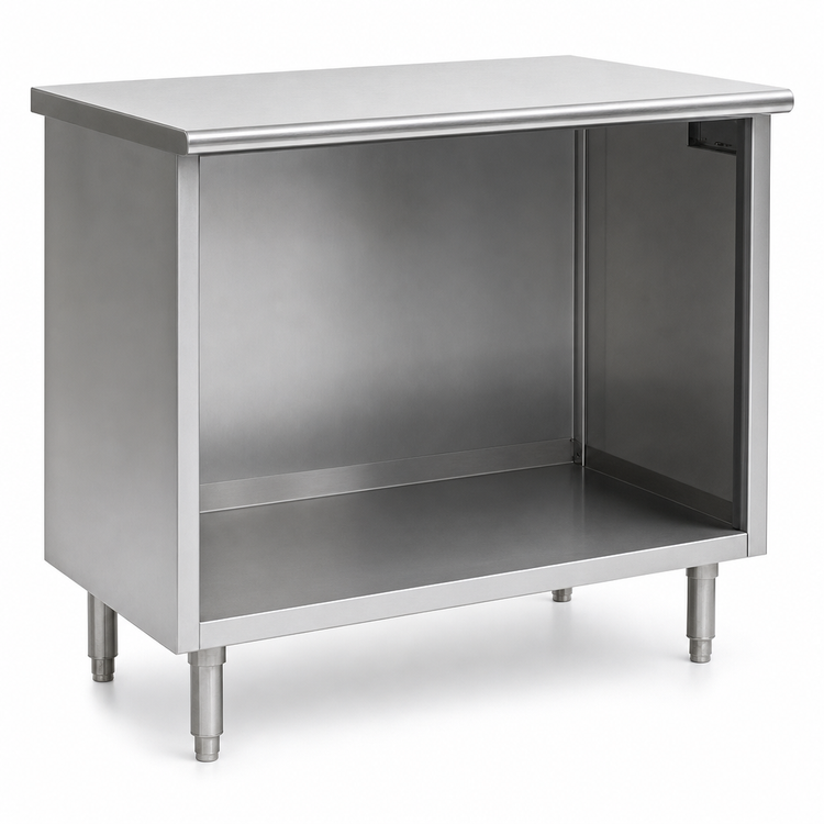 Product image #3 for Eagle Spec-Master Open Front Cabinet Base Work Table, 36 x 24 Inches, 14-Gauge 304 Stainless Steel Top