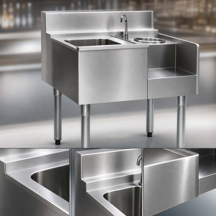 Product image #3 for Eagle Group 2200 Series Underbar Ice Bin/Cocktail Station with Blender Recess, 50 x 24 Inches
