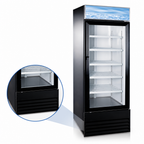 Thumbnail image #3 for Omcan USA 50037 23 Cu. Ft. One-Section Reach-In Glass Door Merchandiser Refrigerator, Black, Bottom-Mount Self-Contained