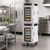Thumbnail image #4 for Metro HotBlox Narrow 16-Pan Dual Cavity Mobile Heated Holding Cabinet with Clear Doors and Analog Controls