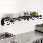 Thumbnail image #3 for Quantum WDWB1860BK Wall-Mounted Cantilever Wire Shelf Unit, 60 x 18 in, Black Epoxy Antimicrobial Finish