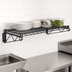 Thumbnail image #3 for Quantum Wall-Mounted Cantilever Single Wire Shelf Unit, 60 x 18 Inches, Black Epoxy Antimicrobial Finish