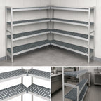 Thumbnail image #3 for Fermod Fermostock 4R38C71-CE 4-Tier Corner Expansion Polymer Shelving Add-On Unit, 800 lb/Shelf, 71"H x 38"W x 22"D