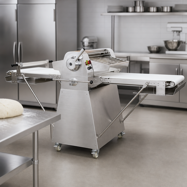 Product image #3 for Omcan Stainless Steel Floor Model Reversible Dough Sheeter, 20.5-Inch Rollers, 220V