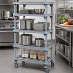 Thumbnail image #3 for Quantum Millenia QPM244262VS-4 4-Shelf Mobile Polymer Shelving Starter Unit, Gray, 42W x 24D x 62H