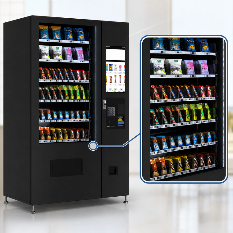 Product image #3 for KoolMore 50-Inch Wide 60-Slot Non-Refrigerated Snack Vending Machine with 22-Inch Touch Screen and Bill Acceptor