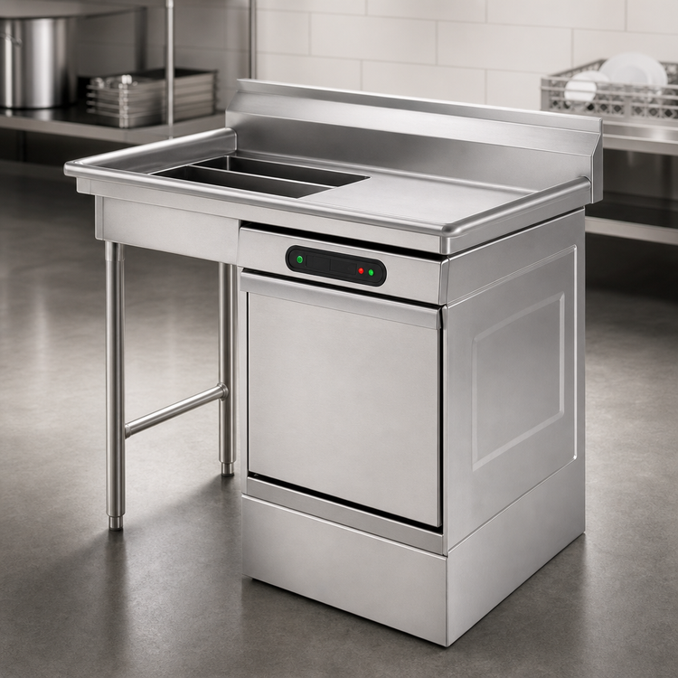 Product image #3 for Eagle Group 48-Inch Undercounter Soiled Dishtable with Left Sink and Right Dishwasher