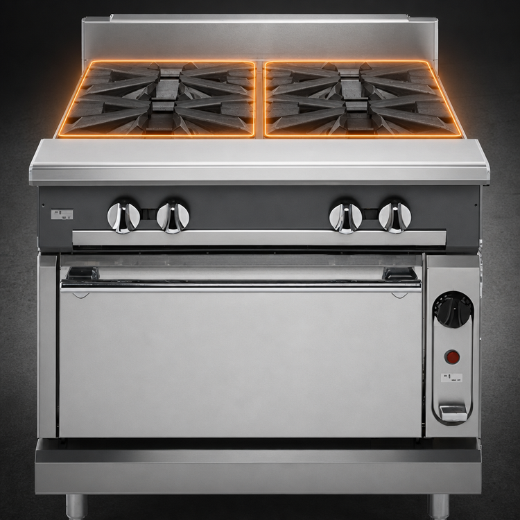 Product image #3 for Vulcan V Series Heavy Duty 36-Inch Gas Range with (2) 18-Inch French Tops and Standard Oven