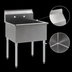 Thumbnail image #3 for Eagle Group Square Corner One-Compartment Utility Sink with 36 x 24 Inch Bowl, 16 Gauge 430 Stainless Steel, 8 Inch Backsplash