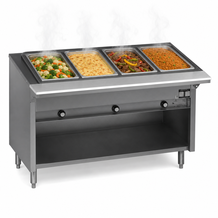 Product image #3 for Spec-Master HT4CB-240 Electric 4-Well Hot Food Table with Enclosed Base