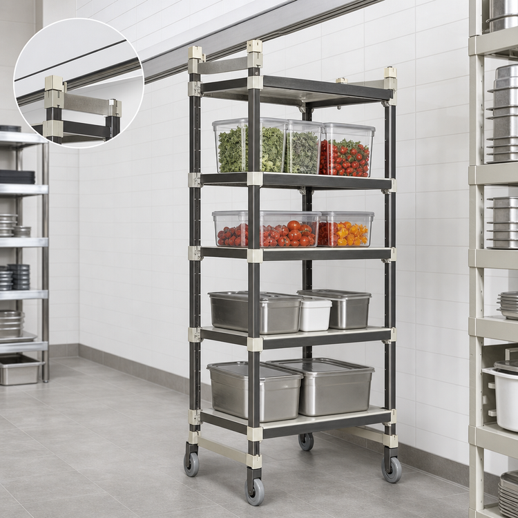 Product image #3 for Camshelving Elements XTRA Series 5-Tier High Density Top Rail Mobile Starter Unit, 24 x 54 x 80 Inches