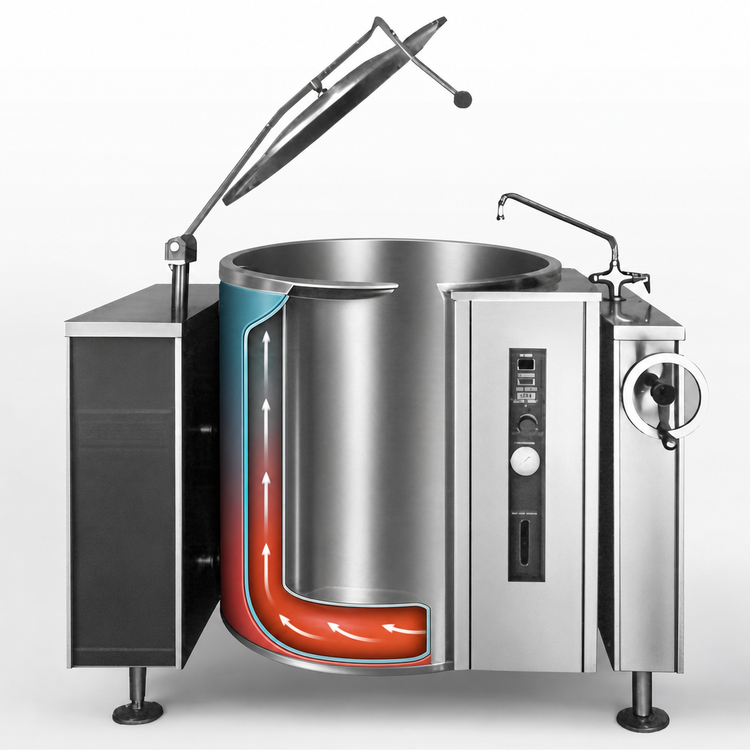 Product image #3 for Crown GLT-60 60 Gallon Gas Tilting Kettle with 2/3 Jacket
