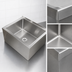 Thumbnail image #3 for John Boos Floor-Mounted Stainless Steel Mop Sink with 24 x 24 x 12 Inch Compartment