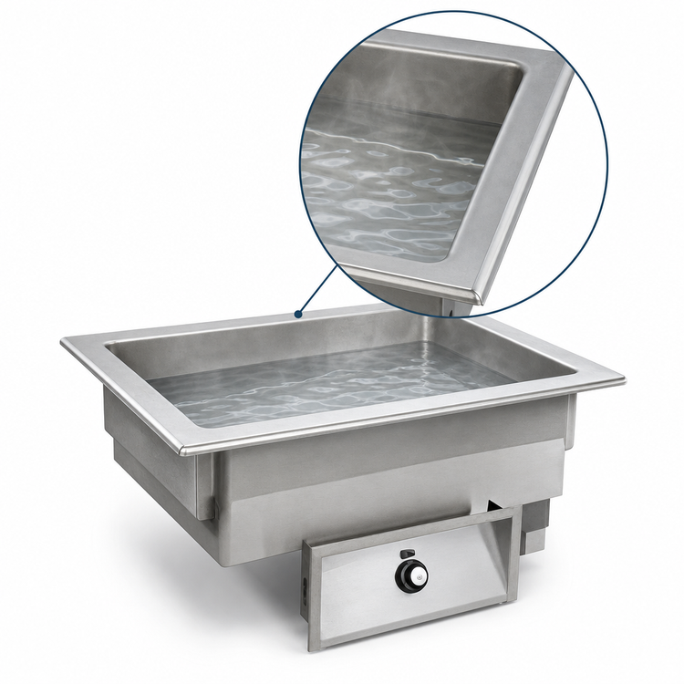 Product image #3 for Randell Custom & Serving 3-Pan Drop-In Electric Bain-Marie Hot Food Well