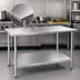 Thumbnail image #3 for Eagle Budget Series 48 Inch W x 30 Inch D 430 Stainless Steel Flat Top Work Table with Adjustable Galvanized Undershelf
