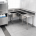Thumbnail image #3 for Advance Tabco Right-Hand Corner Sink Table with 3-Compartment Sink, 48-Inch Drainboard, 96-Inch Wide, 304 Stainless Steel