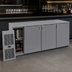 Thumbnail image #3 for Glastender C1FL72 Front-Serviced Low Profile 72-Inch Three-Section Back Bar Cooler with Self-Contained R290 Refrigeration