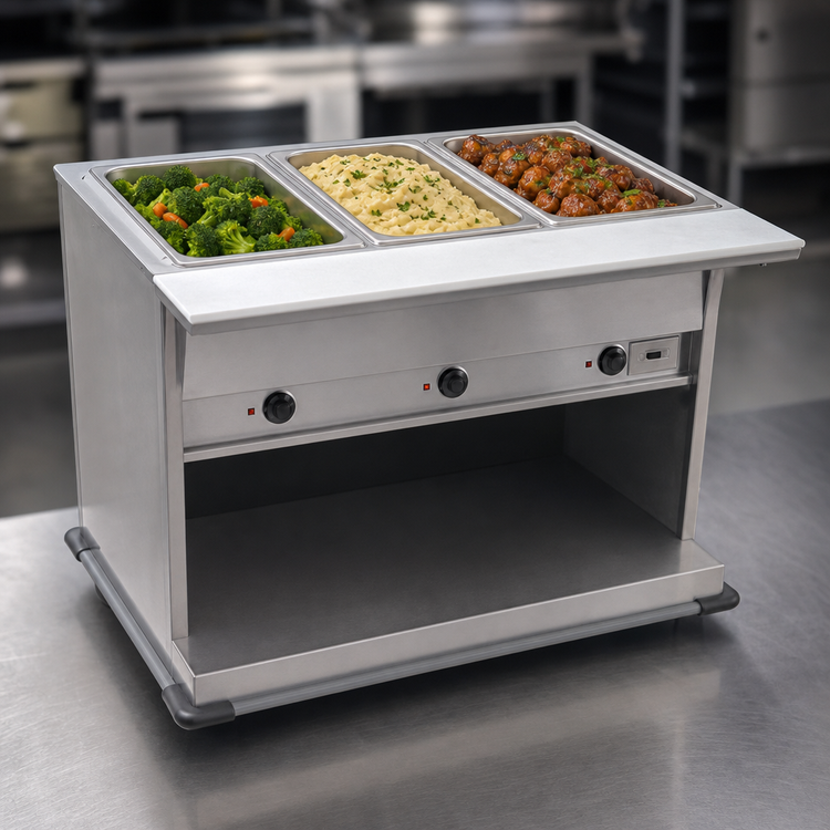 Product image #3 for Spec-Master PHT3OB-240 Portable Electric Hot Food Table with 3 Open Wells, 240V