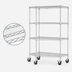 Thumbnail image #3 for Metro Super Erecta Chrome Wire Stem Caster Cart, 4 Shelves, 48 x 24 x 69 Inches, 600 lb Capacity