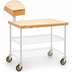 Thumbnail image #3 for 3-Tier Maple Top Demo Cart with 2 Wire Shelves, 48 x 24 x 34 Inches, White Epoxy Finish