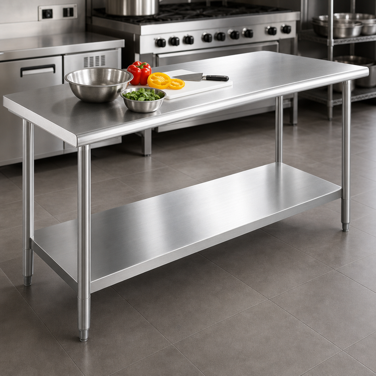 Product image #3 for Duke Manufacturing 316S-30144 Stainless Steel Work Table with Undershelf, 144 x 30 x 36 Inches