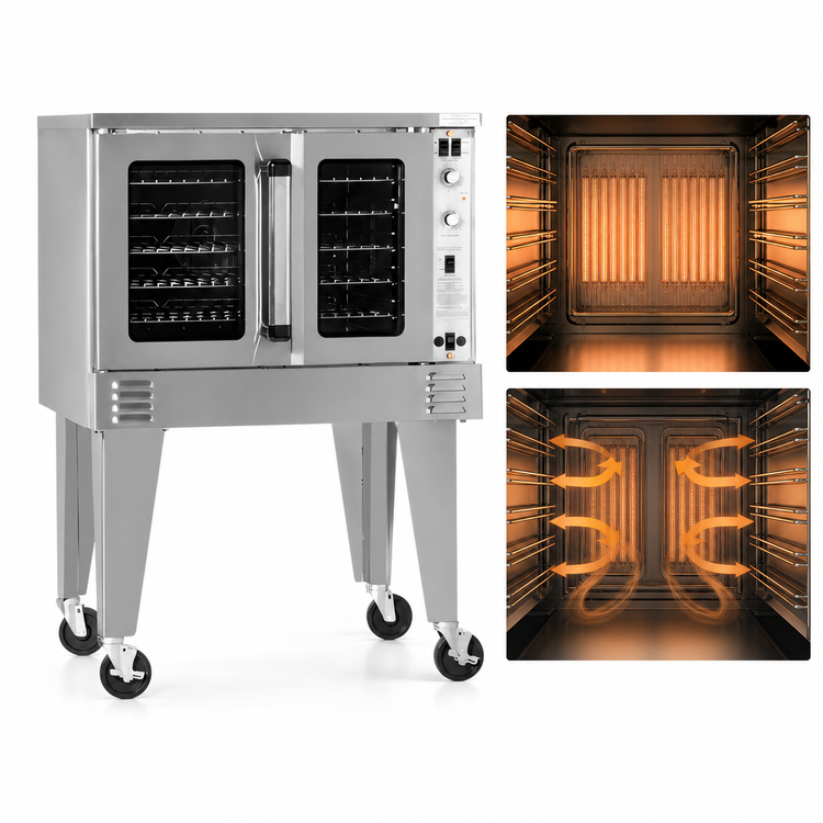 Product image #3 for Southbend Platinum Series Full-Size Single Deck Electric Convection Oven, 11 kW, Standard Depth, Standard Controls, Independent Doors