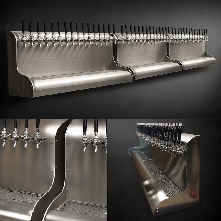 Product image #3 for Perlick 4076DN27 Modular Wall Mount Glycol-Cooled Draft Beer Dispensing Tower - 27 Faucets