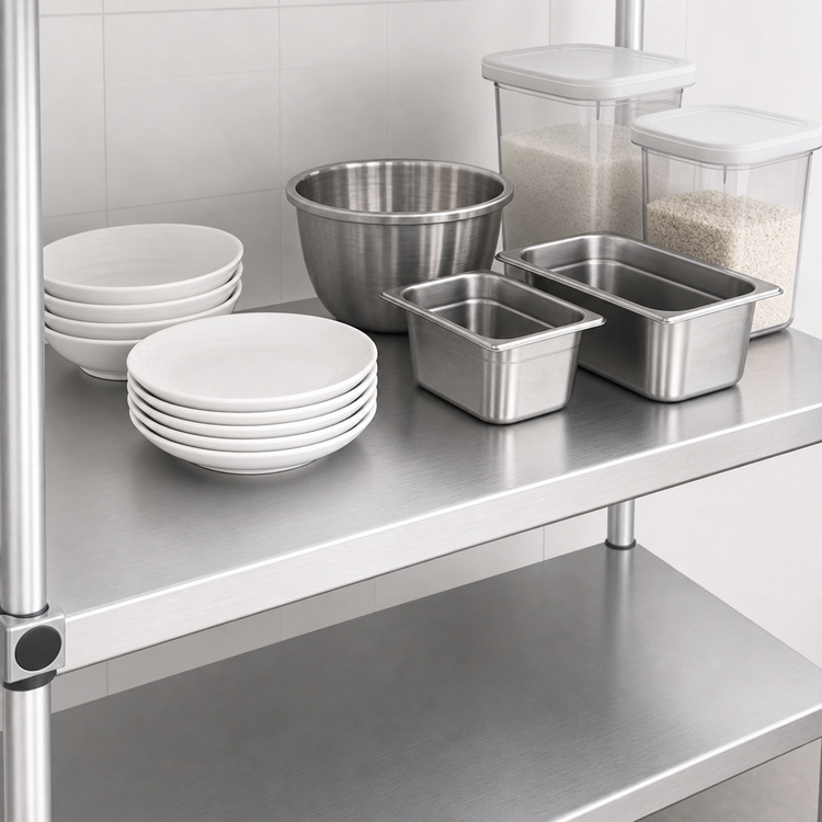 Product image #3 for New Age Adjustable Solid Aluminum Shelf with Marine Edge, 18 x 42 Inches