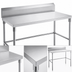 Thumbnail image #3 for Sapphire 48 Inch x 24 Inch x 35 Inch 18-Gauge 430 Stainless Steel Open Base Work Table with 5 Inch Backsplash