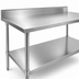 Thumbnail image #3 for John Boos Stallion 72-Inch x 30-Inch 16-Gauge Stainless Steel Top Work Table with 5-Inch Backsplash and Galvanized Undershelf