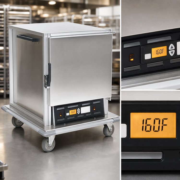 Product image #3 for Panco Narrow Half-Size Heated Holding Cabinet with Solid Door and Digital LCD Controls