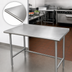 Thumbnail image #3 for Advance Tabco 144-Inch x 36-Inch 16-Gauge 430 Stainless Steel Work Table with 1-1/2-Inch Rear Up-Turn and Galvanized Base