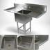 Thumbnail image #3 for John Boos Pro-Bowl 1-Compartment Drainboard Sink with Backsplash, 81-1/4 Inch Wide