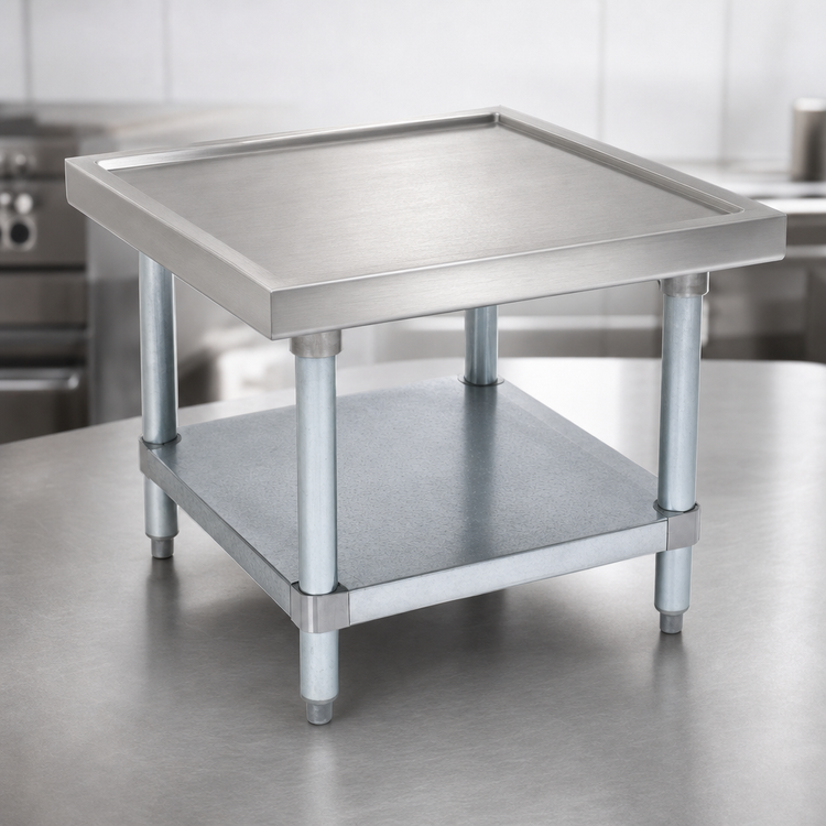 Product image #3 for John Boos Heavy-Duty Stainless Steel Top Machine Stand with Adjustable Galvanized Undershelf, 30 x 30 x 20-1/4 Inches