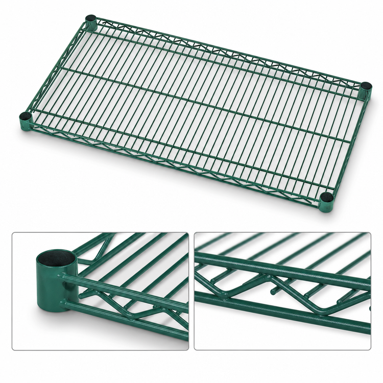 Product image #3 for Quantum 60-Inch W x 30-Inch D Green Epoxy Antimicrobial Wire Shelf, 600-800 lb Capacity