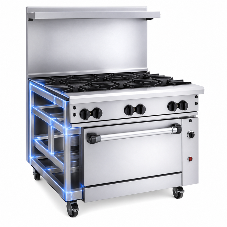 Product image #4 for Vulcan Endurance 36-Inch 6-Open-Burner Propane Gas Restaurant Range with Convection Oven