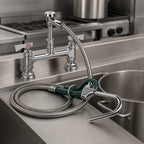 Thumbnail image #3 for Krowne Royal Series 20-208L Deck-Mount Pot Filler Assembly with Hook Self-Closing Valve, 8-Inch Adjustable Centers, 72-Inch Flexible Hose