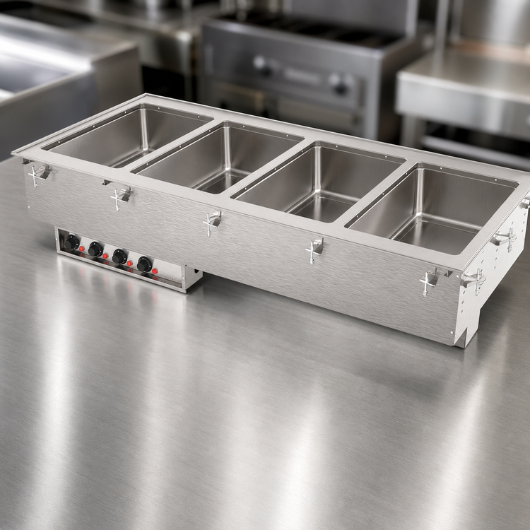 Product image #3 for Vollrath Four-Well Electric Drop-In Hot Food Well with Auto-Fill, 316 Stainless Steel Wells, Wet Operation, 208V