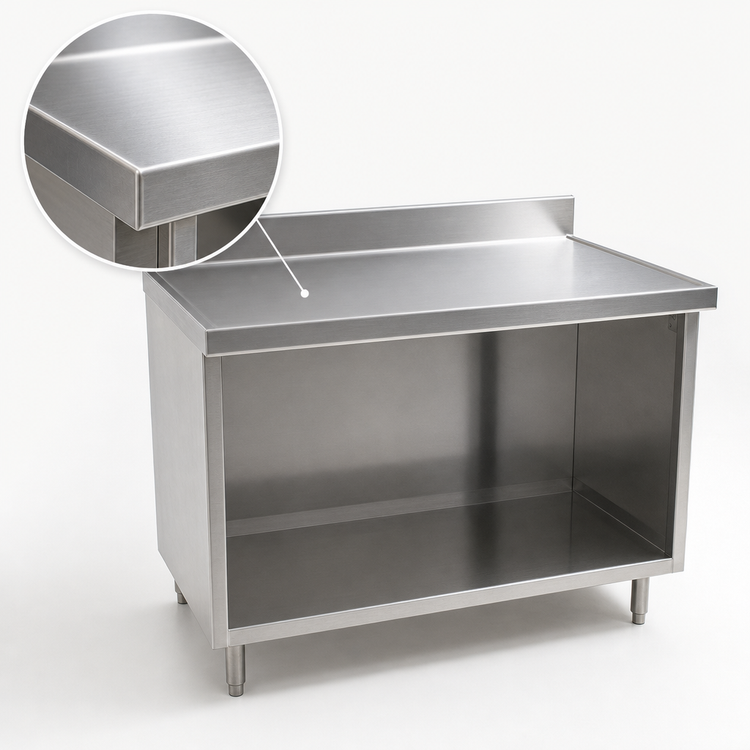 Product image #3 for Eagle Spec-Master Marine Counter Edge Open Front Work Table Cabinet, 36W x 24D, 14-Gauge 304 Stainless Steel