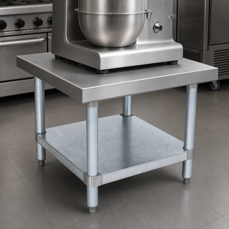 Product image #3 for John Boos Heavy-Duty 24 x 24 x 20-1/4-Inch Stainless Steel Machine Stand with Galvanized Adjustable Lower Shelf