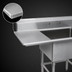 Thumbnail image #3 for Eagle Group Spec-Master FN Series 14-Gauge Stainless Steel 1-Compartment Commercial Sink with 36-Inch Left Drainboard, 55-1/2 Inch Wide
