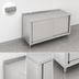 Thumbnail image #3 for John Boos Stainless Steel Cabinet Base Work Table with Sliding Doors, 72 x 24 Inches, 1-1/2 Inch Rear Riser