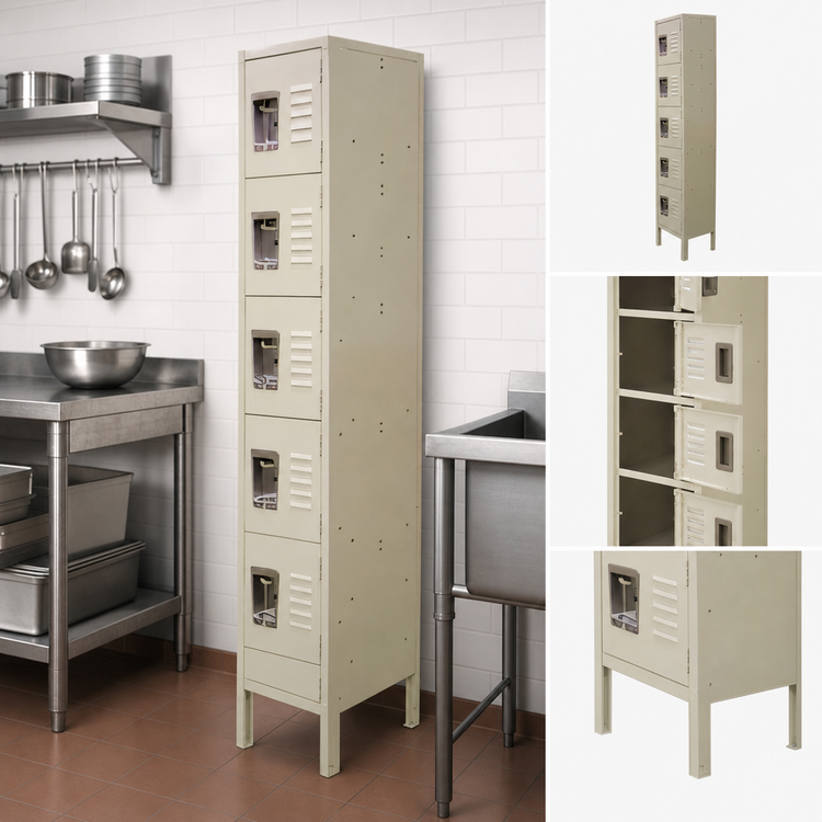 Product image #3 for Omcan USA 6-Tier Floor-Mounted Painted Steel Locker with 6 Compartments