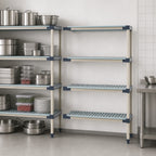 Thumbnail image #3 for Metro MetroMax 4 MF-213074G-A-4 Add-On All-Polymer Shelving Unit, 4 Open Grid Shelves, 30"W x 21"D x 74"H