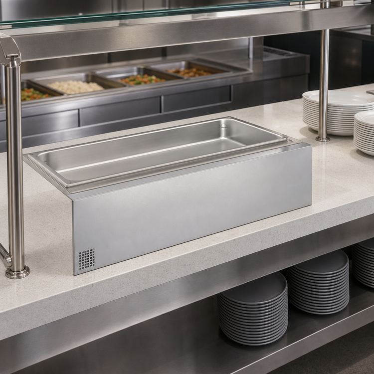 Product image #3 for Hatco Built-In Rectangular Heated Well with Drain, Insulated, Full-Size Pan, Thermostatic Controls