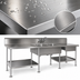 Thumbnail image #3 for Spec-Master SMPT30144 144 Inch Two-Sink Marine Stainless Steel Prep Table with Faucet