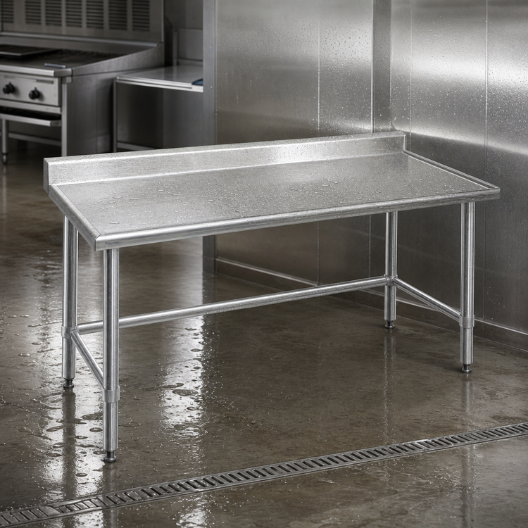 Product image #3 for Spec-Master Marine Series Stainless Steel Work Table, 60 x 24 Inches, 4-1/2 Inch Backsplash