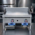 Thumbnail image #3 for Serv-Ware SMGS-24 24-Inch Manual Countertop Natural Gas Griddle, 2 Burners, 3/4-Inch Plate